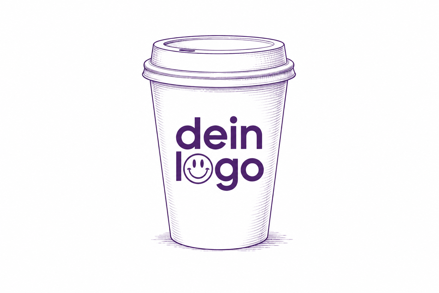 Kaffeebecher mit dein-Logo-Motiv und Smiley